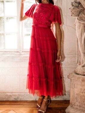 Ivy City Anastasia Dress Women’s XS Burgundy